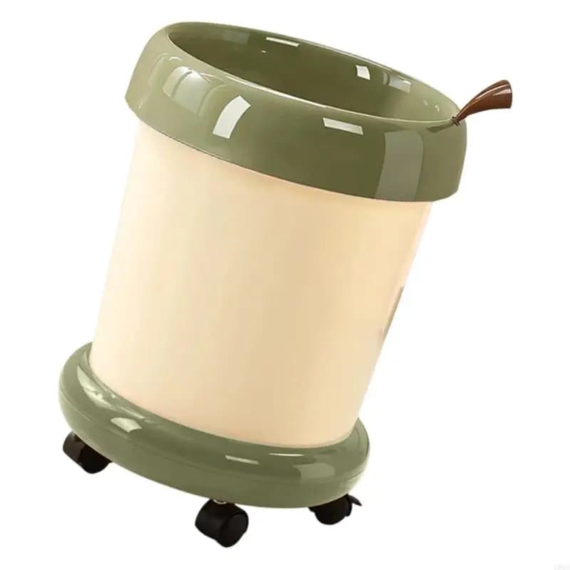 Premium Room Wheeled Wastebasket With Lovely Pattern Generous Size For Portable Area JOMD