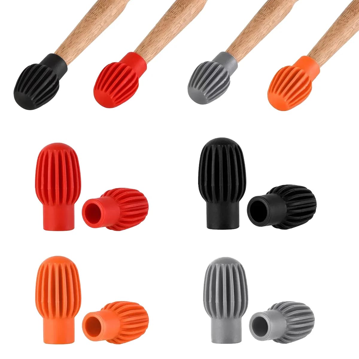 Miwayer 2/4/8 pezzi manicotto in silicone muto per tamburo da scaffale/punte di contatto per silenziatore per debolezza/per accessori per strumenti a percussione
