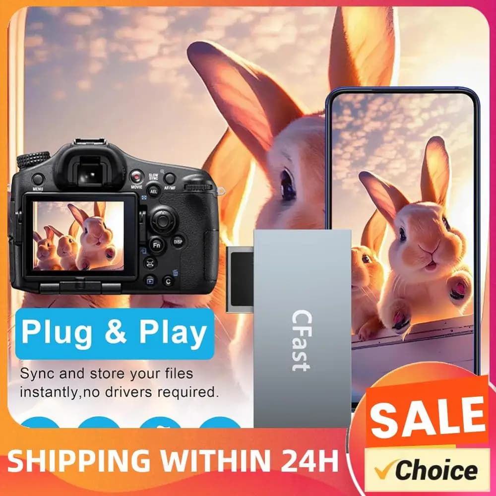 Lettore di Schede CFast, Legge 6 Schede Contemporaneamente, Lettore Multifunzione 5Gbps USB per Schede CFast CF MS SD TF XD