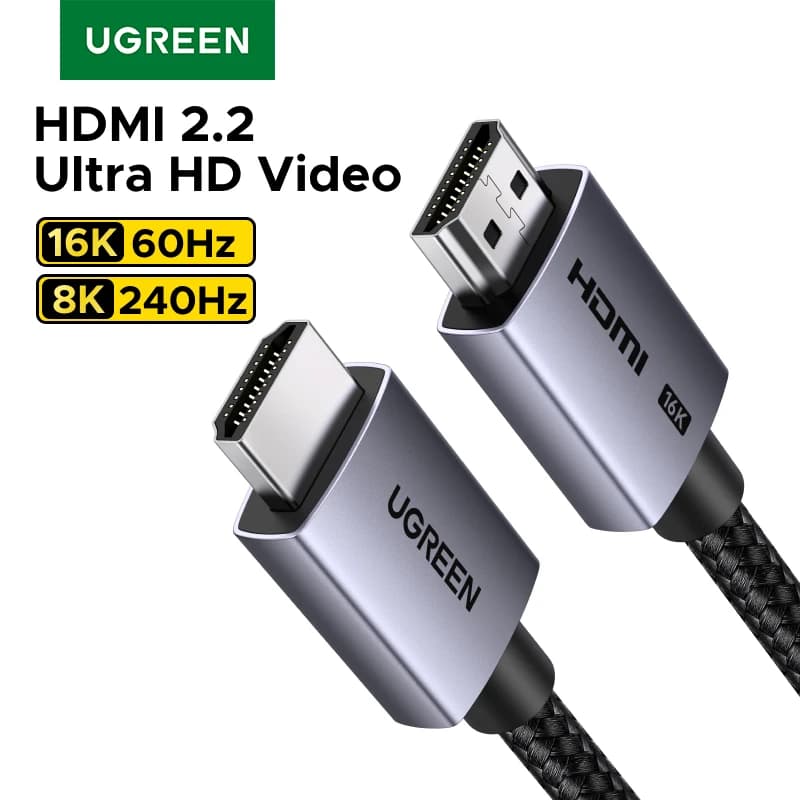 UGREEN HDMI 2.2 HD Video Cable 2m Braided 16K@60Hz 4K 8K@240Hz 96Gbps For PS5 TV PC Monitor Computer Switch laptop HDR 2K@480Hz