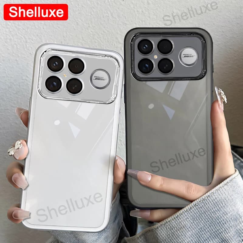 Custodia Shelluxe trasparente in silicone morbido per Xiaomi POCO F8 F7 Pro PocoF7 Ultra, cover protettiva in TPU placcato