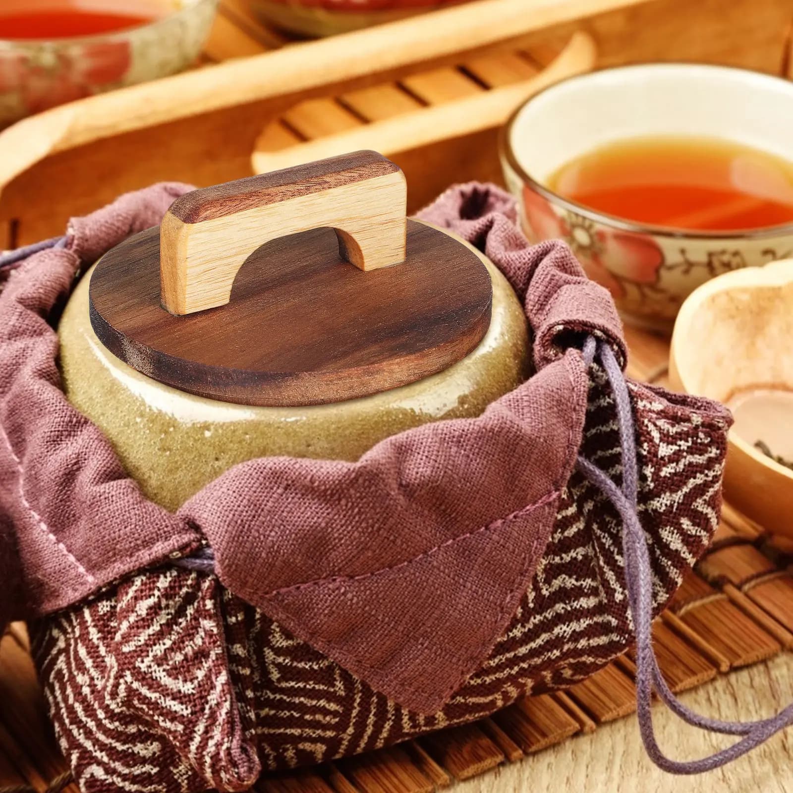 Exquisite Wood Jar Lid with Silicone Seal 90Mm Inner Dia Wide Mouth Sealing Cover for Jam Spices Tea Storage Reusable Sturdy