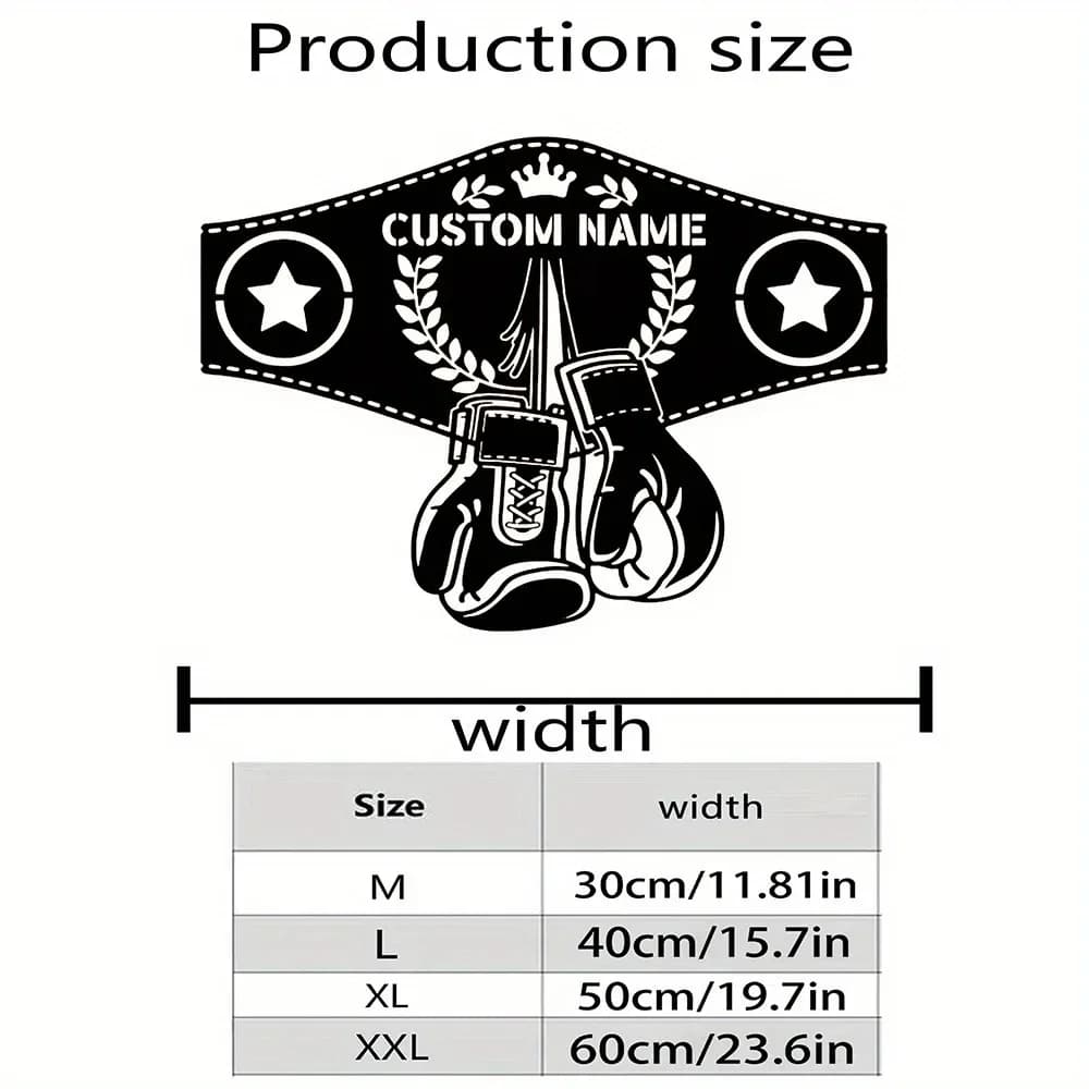 1pc 2D Flat Custom Boxing Gloves Metal Wall Sign Personalized Last Name Decorative Wall Art Plaque Ornament For Home Gym Boxing