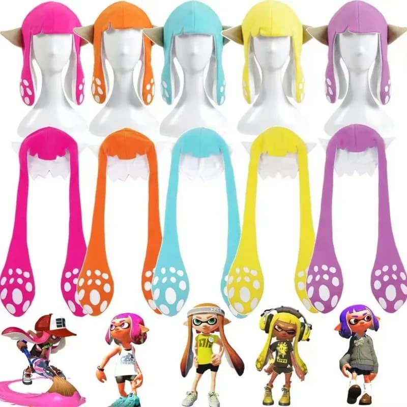 2025 Nuovo Gioco Splatoon 2 Inkling Squid Cosplay Cappello carino Passamontagna invernale Festa di Halloween Per adulti Bambini Cap Costumi Accessori ★ ❤ ☆