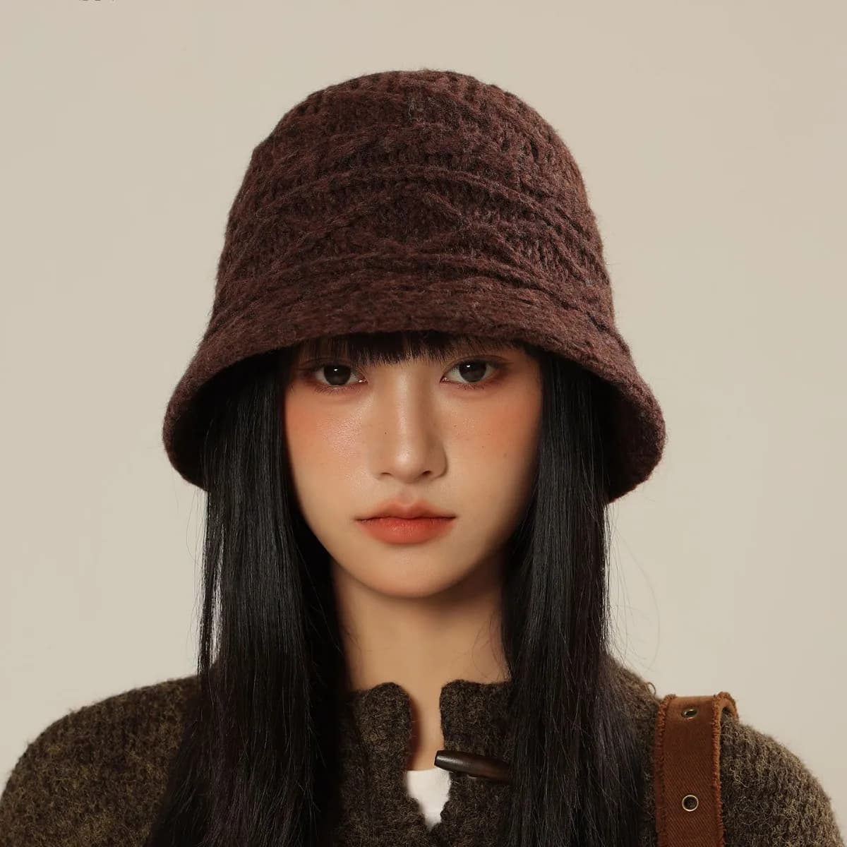 Cappello da pescatore da donna Cappello da pescatore lavorato a maglia Cappelli autunno inverno per donna Tinta unita Casual pieghevole Bob Nuovo