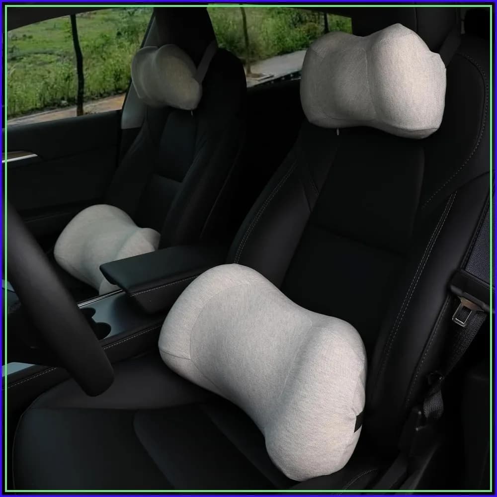 Car Neck Pillow & Lumbar Support Set, Memory Foam Ergonomic Headrest and Back Cushion for Driving Fatigue Relief