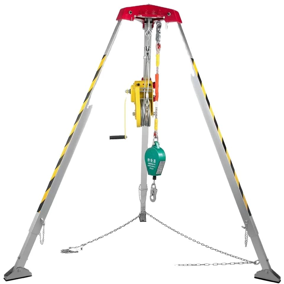 Treppiede di sollevamento di salvataggio di sicurezza certificato CE Kit di ingresso spaziale confinato flessibile salvavita con strumento di salvataggio dell'altezza del treppiede