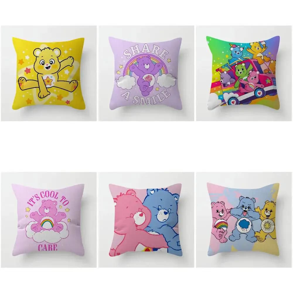 Cuscino Decorativo per Casa e Ufficio, Federa per Cuscino da Camera, Divano e Auto, Simpatici Orsetti C-Care B-Bears