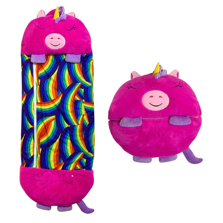 Children's sleeping bag in cartoon with birthday gift pillow Warm and comfortable sleeping bag for children Soft sleeping bag for boys and girls