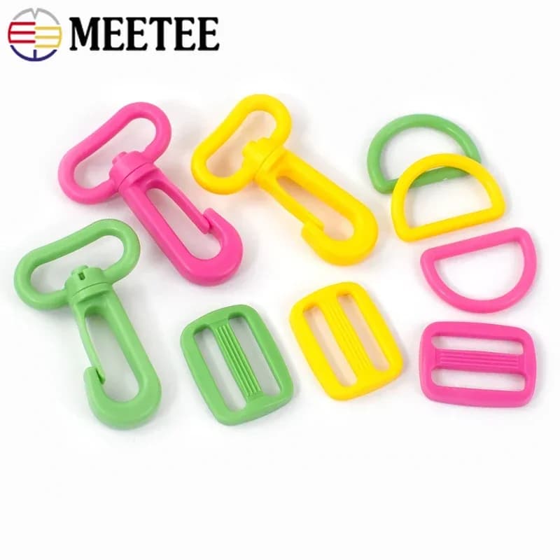 5/10/20 set fibbia in plastica girevole chiusura a moschettone Tri-Glide cursore ganci di regolazione anello D collegare fibbie borse accessori per cucire