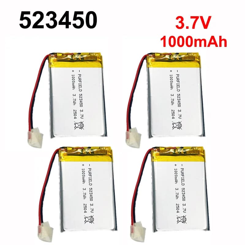 3.7V 1000mAh 523450 batteria ricaricabile ai polimeri di litio GPS smartphone DVD MP5 mini altoparlante +