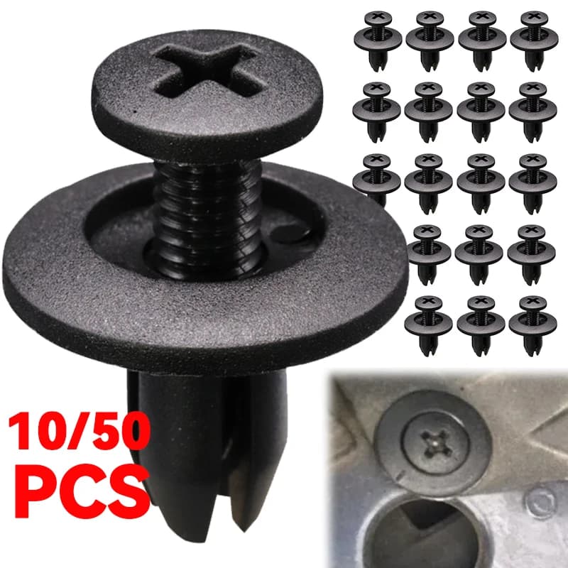 8mm Plastic Rivets Fixing elements Screw Bumpers for Car Parafang Black Rivet Fastening Clips for Car for Toyota Focus Kia Nissan Yamaha