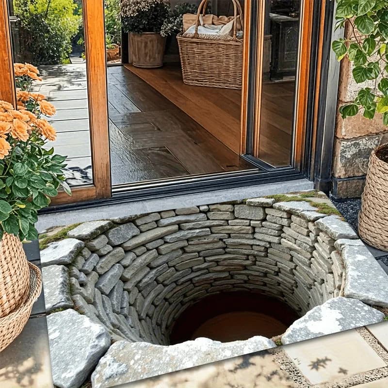 Tappeto da pavimento VIKAMA 3D Vision Abyss - Tappetino morbido e antiscivolo per l'ingresso e il bagno - Decorazione per la casa