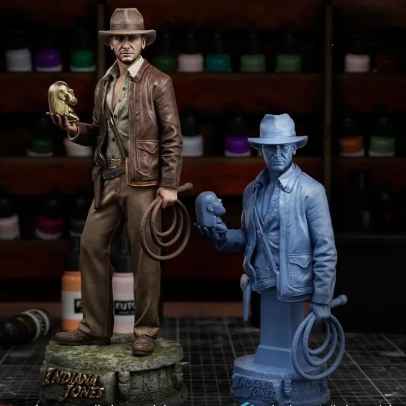 1/24 Indiana Jones Cowboy Explorer Figura in resina Kit modello assemblato Ragazzo Hobby Miniatura Stampa 3D smontata e non verniciata