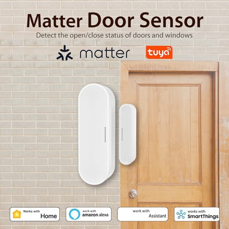 Tuya-Matter-Thread-Sensore per porte-finestre-Alimentato tramite USB-Smart-Home-Sensore per porte-Alarmo-Per la casa-Sicurezza e l'automazione-Y41A