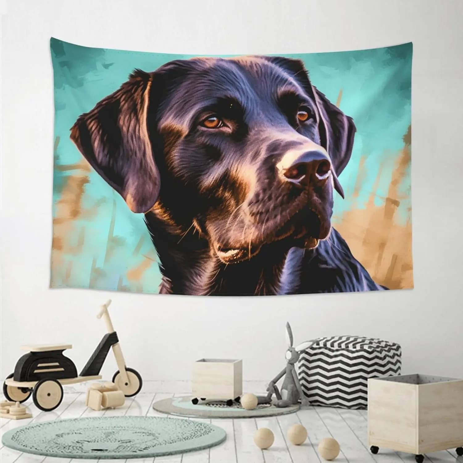 Dog Portrait Canvas Wall Tapestry Dog Lover Gifts Pet Photography Home Gallery Art Modern Canine Wall Decor Decoration Picture