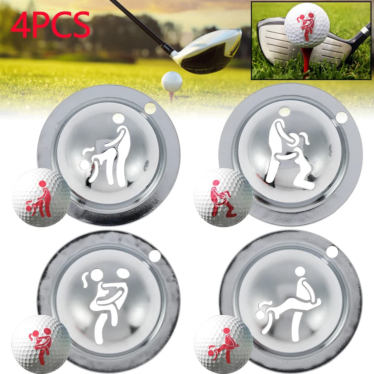 4 pezzi creativi divertenti pennarelli per palline da golf stencil pennarelli per palline da golf in acciaio inossidabile strumento personalizzato per accessori fai da te forniture da golf