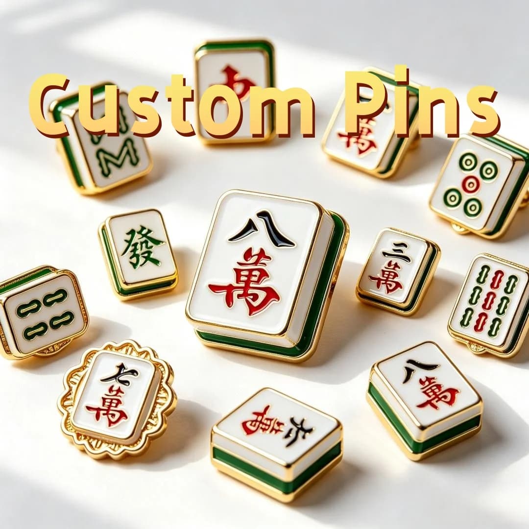 Custom Mahjong Enamel Pins Personalized Chinese Tile Metal Lapel Badge Custom Mahjong Brooch For Backpack Clothing Decor Gift