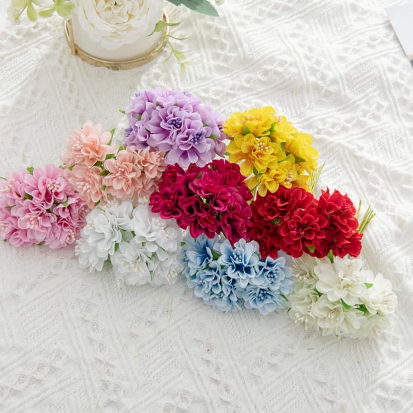 18 pezzi di fiori artificiali stame bouquet per la festa nuziale decorazione natalizia ghirlanda fai da te casa fatta a mano scrapbooking piante finte