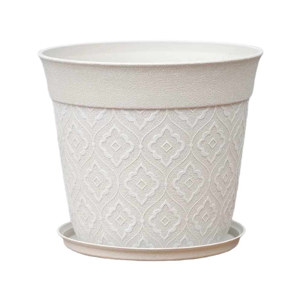 Matte Finish Plant Pot With Saucer And Hole Drainage For Small Herbs Home Yard Gardening Decor Grey 20.5x17.5cm