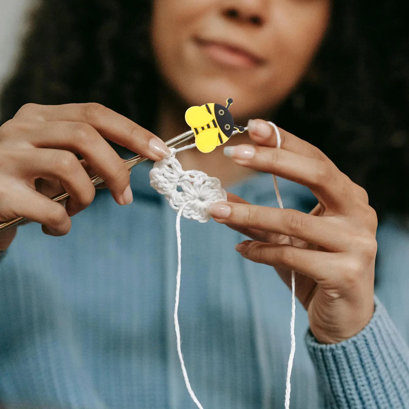 6 Pezzi Copriguanti in Silicone Flessibili per Lavori a Maglia, Protezioni Antiscivolo Leggere per Accessori di Cucito e Artigianato