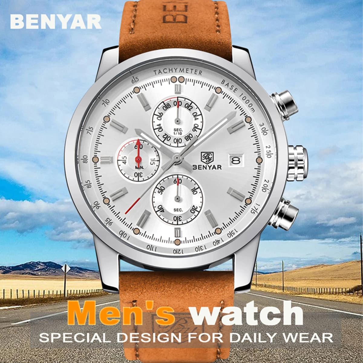BENYAR Fashion Chronograph Sports Watches Men's Top Brand Luxury Quartz watch Reloj Hombre saat Male watch now relogio Masculino
