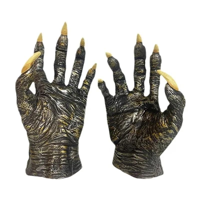 CyThe Werewolf Gloves Latex Animal Realistic Gloves Halloween Easter Day Party Masquerade Carnival Dress Up Costume Prop