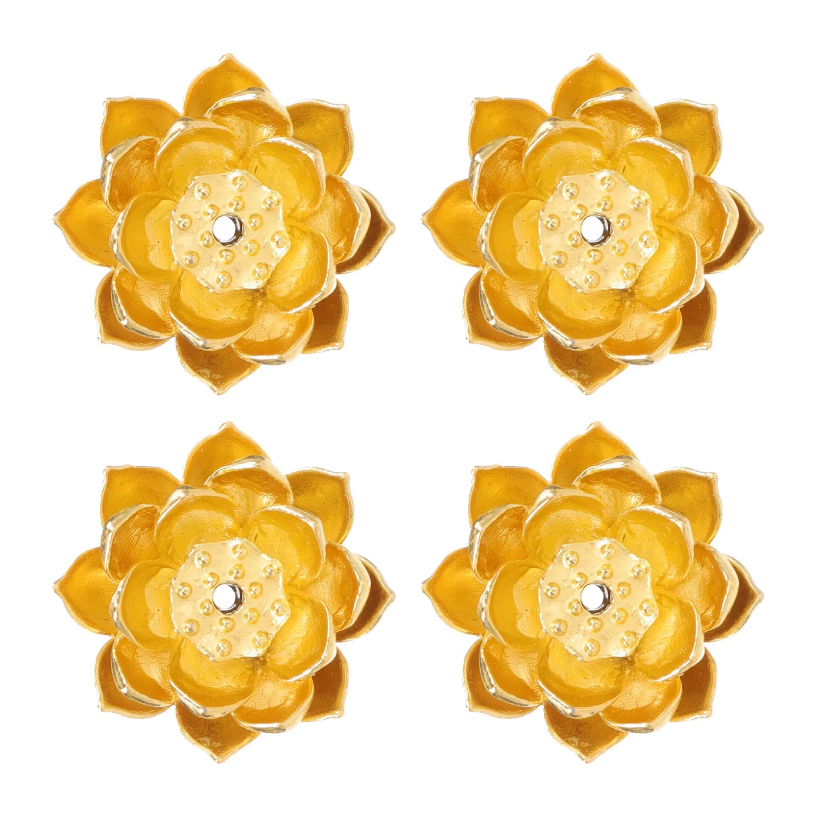 Portaincenso a forma di loto da 4 pezzi, mini incensiere per bastoncini, bruciatore di incenso squisito, ornamento aromatico decorativo per la casa