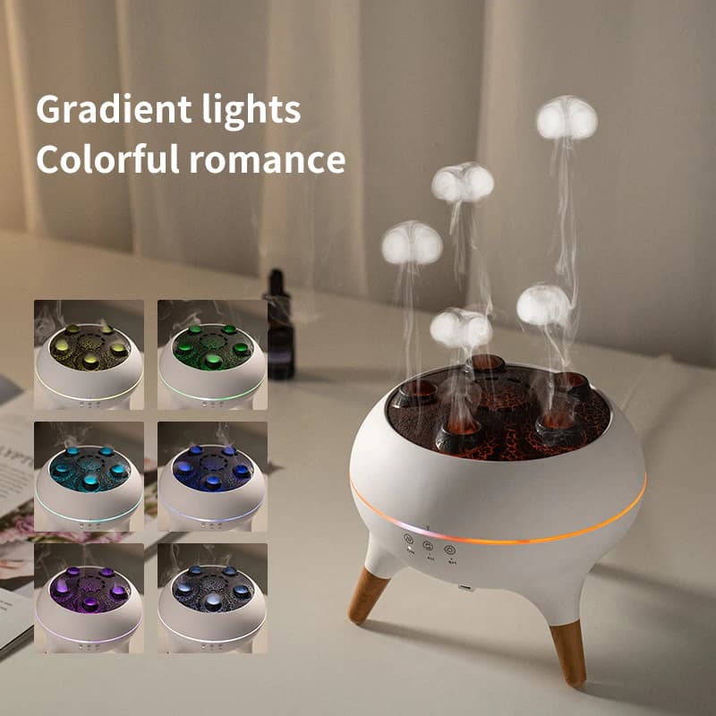 Smoke Ring LED Night Light Atomizing Design Remote Control Aromatherapy Diffuser Ultrasonic Humidifier