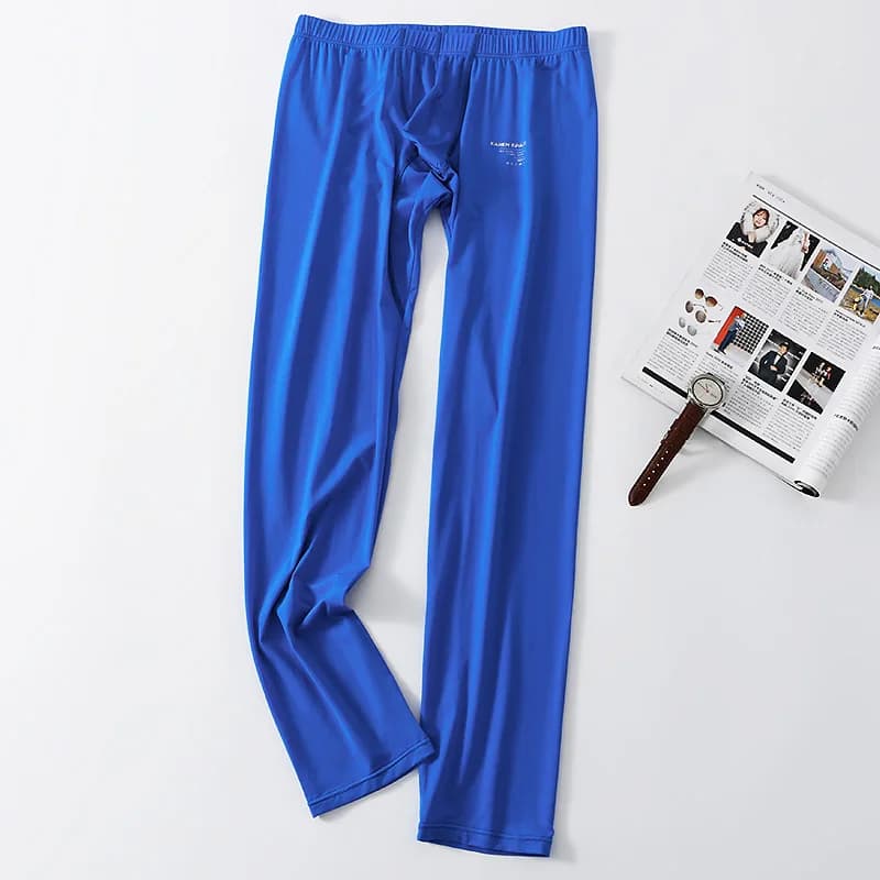 Men's long ice silk trousers, silky, slippery, high elastic leggings, ultra-thin fast drying leggings, soft and thin thermal underwear