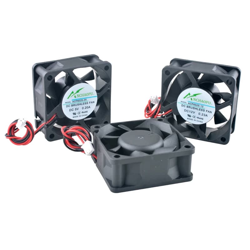 ACP6025 Ventola a flusso assiale da 6 cm 60 mm Ventola di raffreddamento 60x60x25 mm DC5V/12V/24V 2 pin per convertitore di frequenza alimentatore caricabatterie