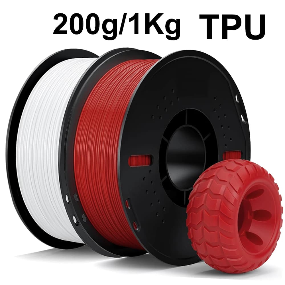 Flexible White Red 200g/1Kg TPU Filament for 3D Printer, 3D Printing Roll, Flexible White Red 1.75mm TPU Materials