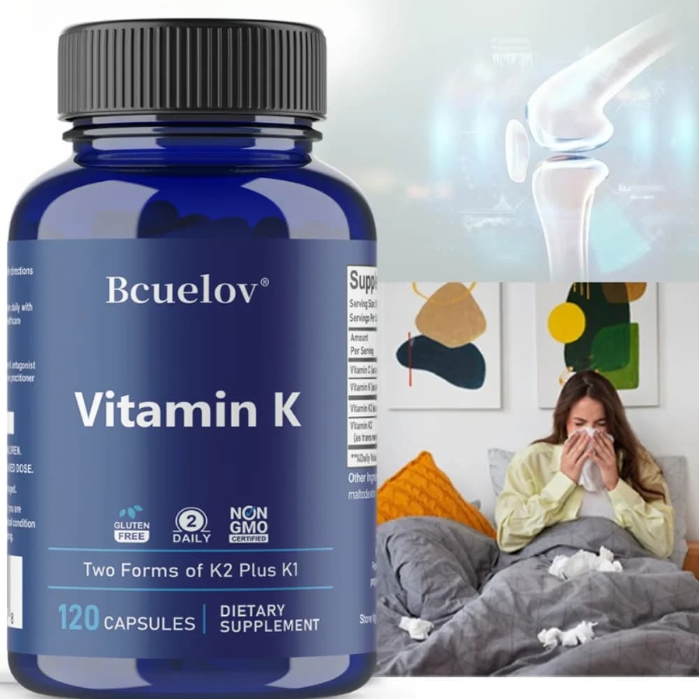 Vitamin K2 Capsules, High Absorption Supplement for Bone Density, Teeth, Joint, Cardiovascular & Immune Health
