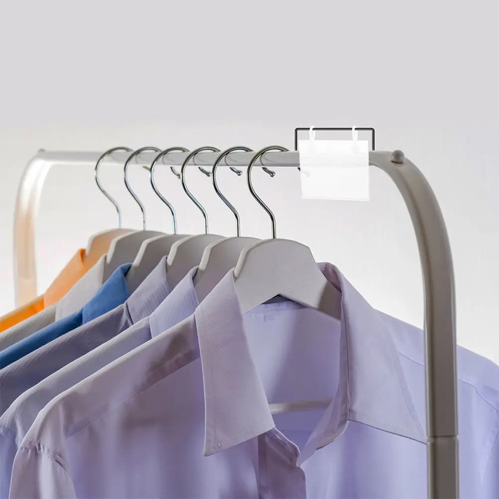 20 Pezzi Portaetichette Trasparenti in Plastica con Doppio Clip, Organizzatori per Etichette per Scaffali, Cesti, Dispensa e Negozi