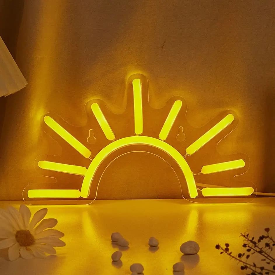 Chi-Buy 1PC Sunrise Shape LED Neon Sign USB Powered Wall Decoration insegne luminose al Neon adatte per feste, matrimoni