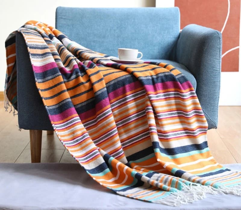 Coperta estiva Coperte tessute arcobaleno Bandiera del letto Coperta da picnic Tovaglia Coperte TV Coperte da campeggio all'aperto