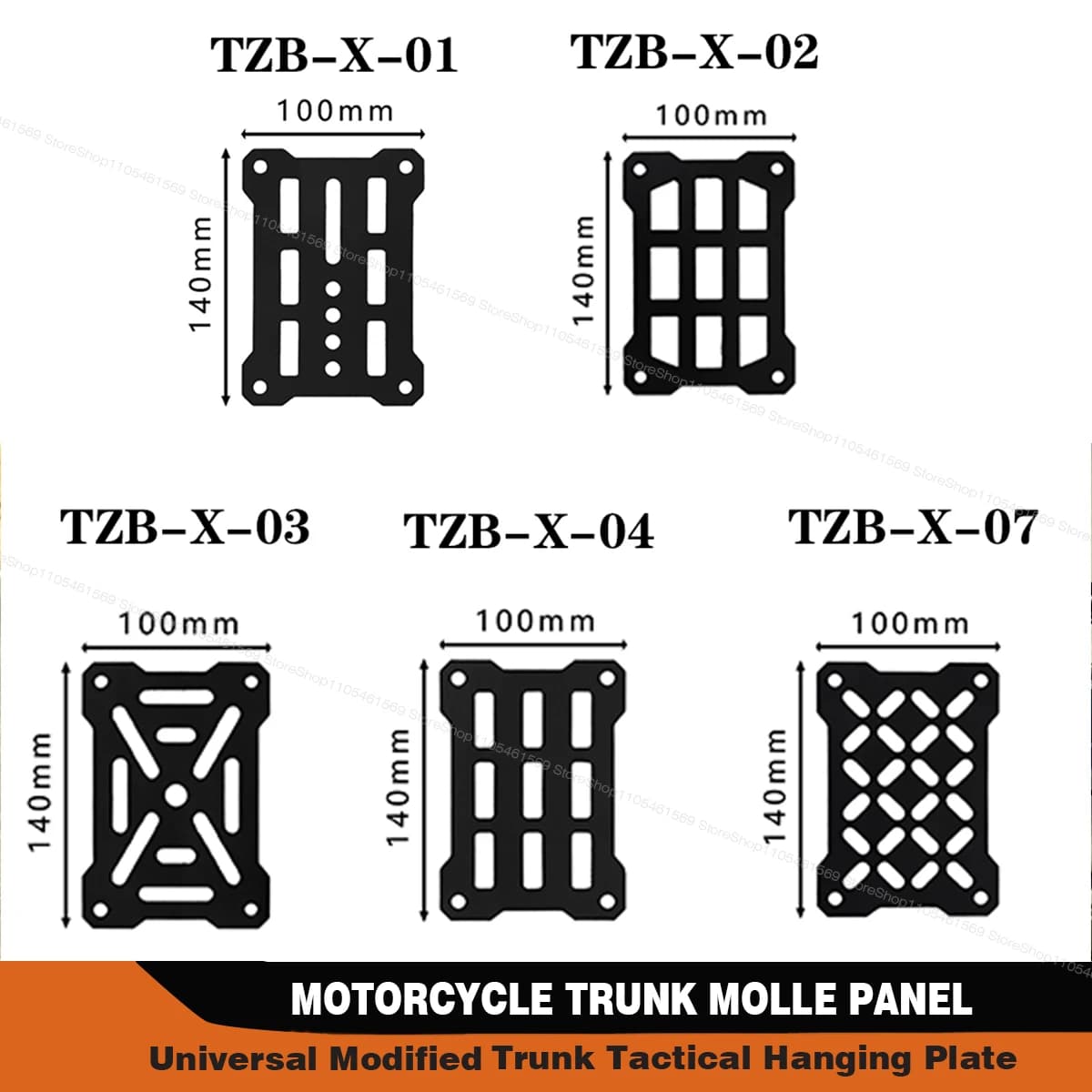 Molle Panel for Motorcycle Bumper in Aluminium Alloy, Universal Tactic Box, Quick Mount Modular Organizer