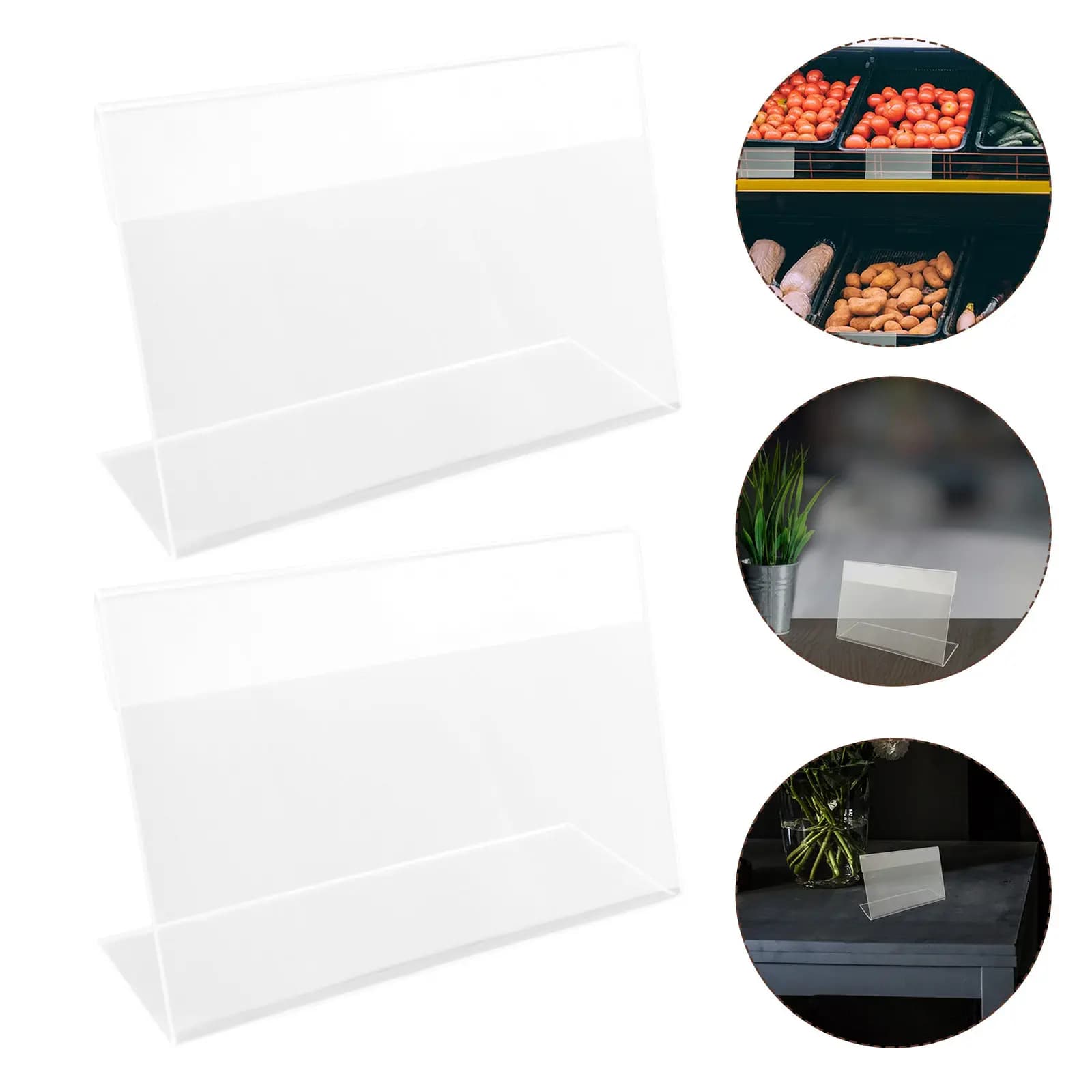 30 Pezzi Portaetichette da Tavolo in Acrilico 6x4cm, Trasparenti, per Negozi, Centri Commerciali, Espositori di Prezzi in Plastica Trasparente
