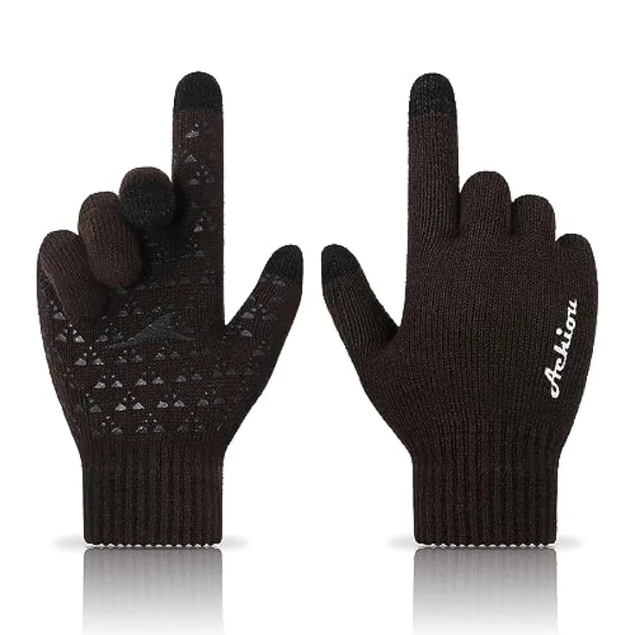 Achiou Winter Gloves, Glove for Men Women, Upgraded Touch Screen Texting Warm Running with Thermal Soft Knit Lining