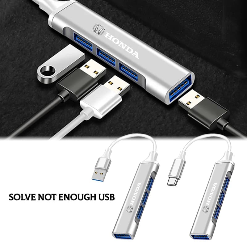 1 pz tipo-c girare adattatore USB multi porta distributore hub accessori auto per Honda CRV Hrv Jazz Mugen Power Honda Civic Accord