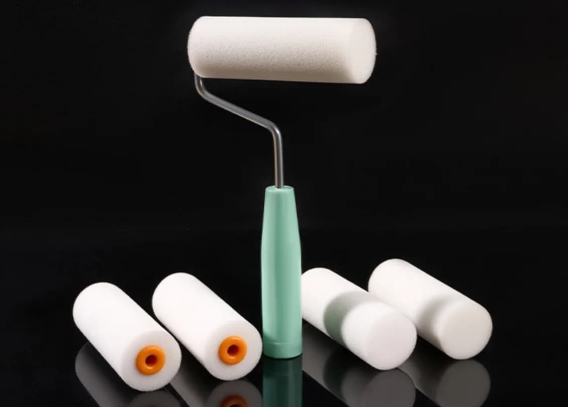 10 Pezzi Mini Rulli in Schiuma Bianca da 100mm per Pittura Artistica, Decorazione, Spugne e Pennelli per Pulizia, Set Fai-da-Te