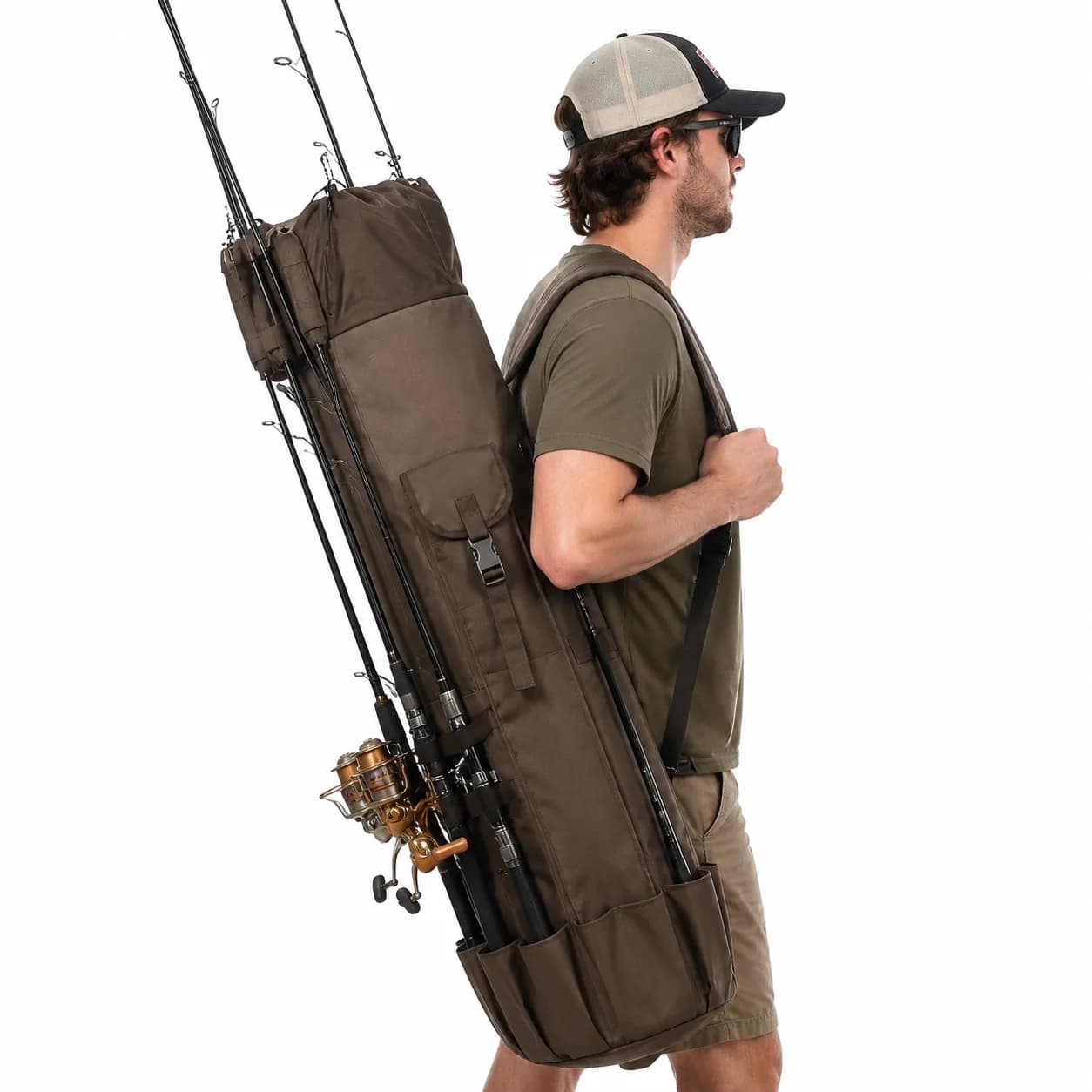 Fishing Rod Bag Oxford Cloth Cylinder Fishing Reel Carrier Tackle Storage Bag Professional Fish Gear Carrying Case