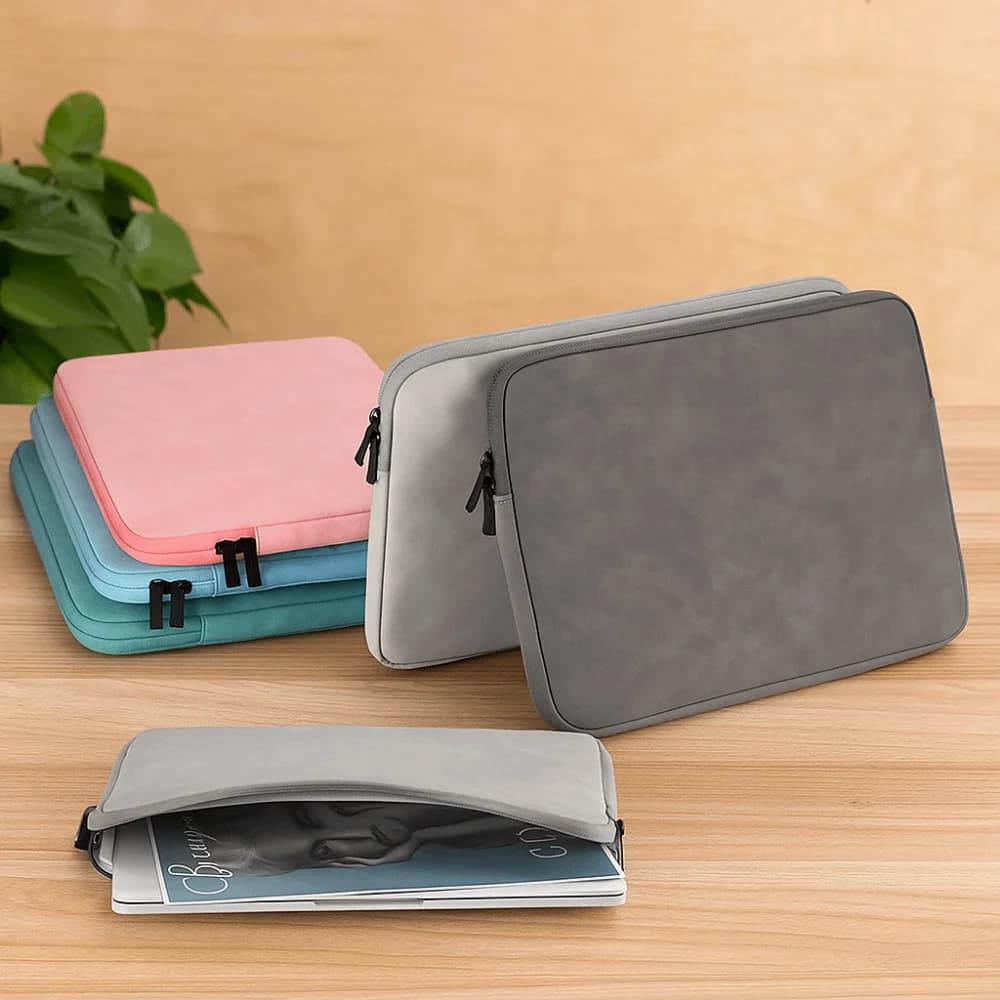 Borsa a tracolla alla moda per laptop, custodia morbida con cerniera, antiurto e resistente all'usura, protezione per computer portatile