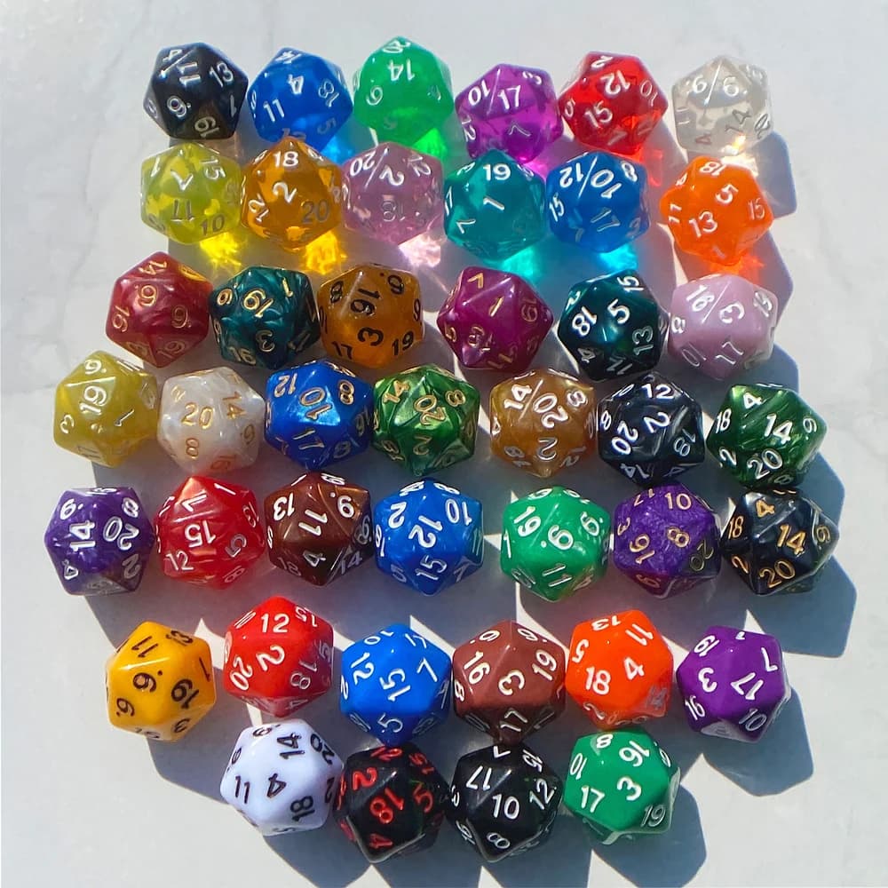Set di 7 Dadi D20 per DND MTG, Dadi a 20 Facce, Contatori e Cubi per Dungeons and Dragons, Set di Dadi Magici, Accessori D&D