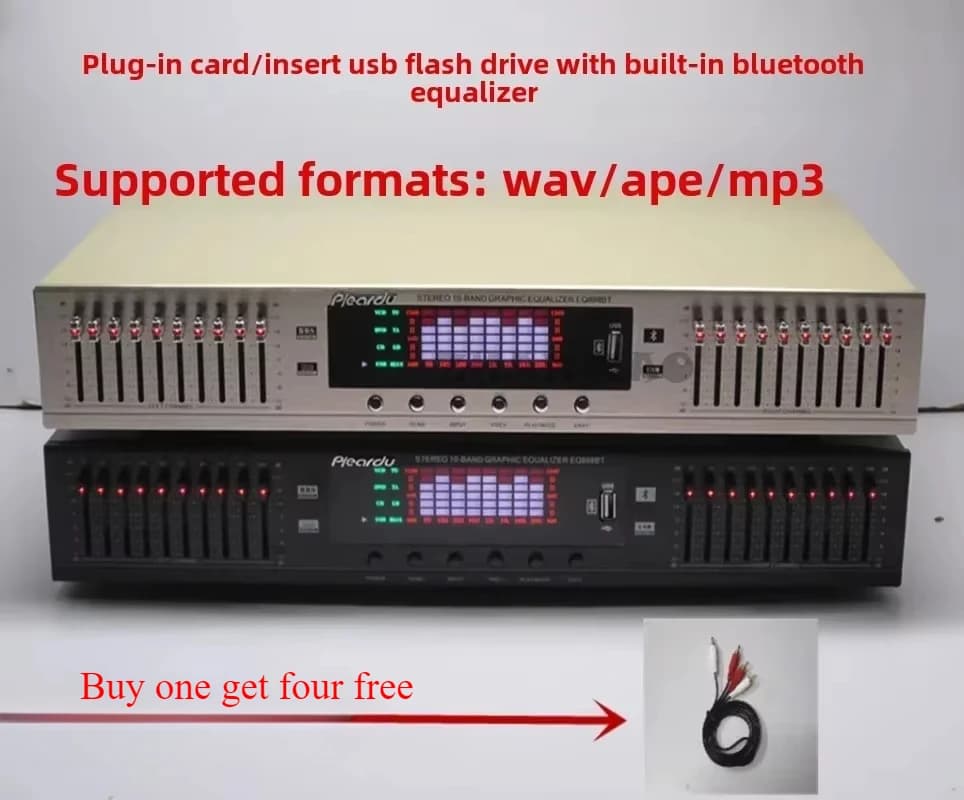 20 Segment USB Flash Drive with Built-in Bluetooth Stereo, High Medium and Low Frequency Adjustment HiFi Fever Home EQ Equalizer