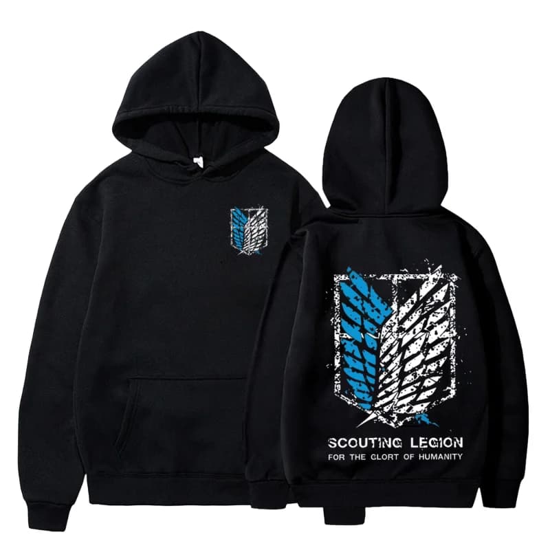 Attack on Titan Felpa con cappuccio in pile con grafica anime Felpa con cappuccio calda da donna da uomo Goth invernale Casual in pile ispessito Abbigliamento quotidiano Alla moda