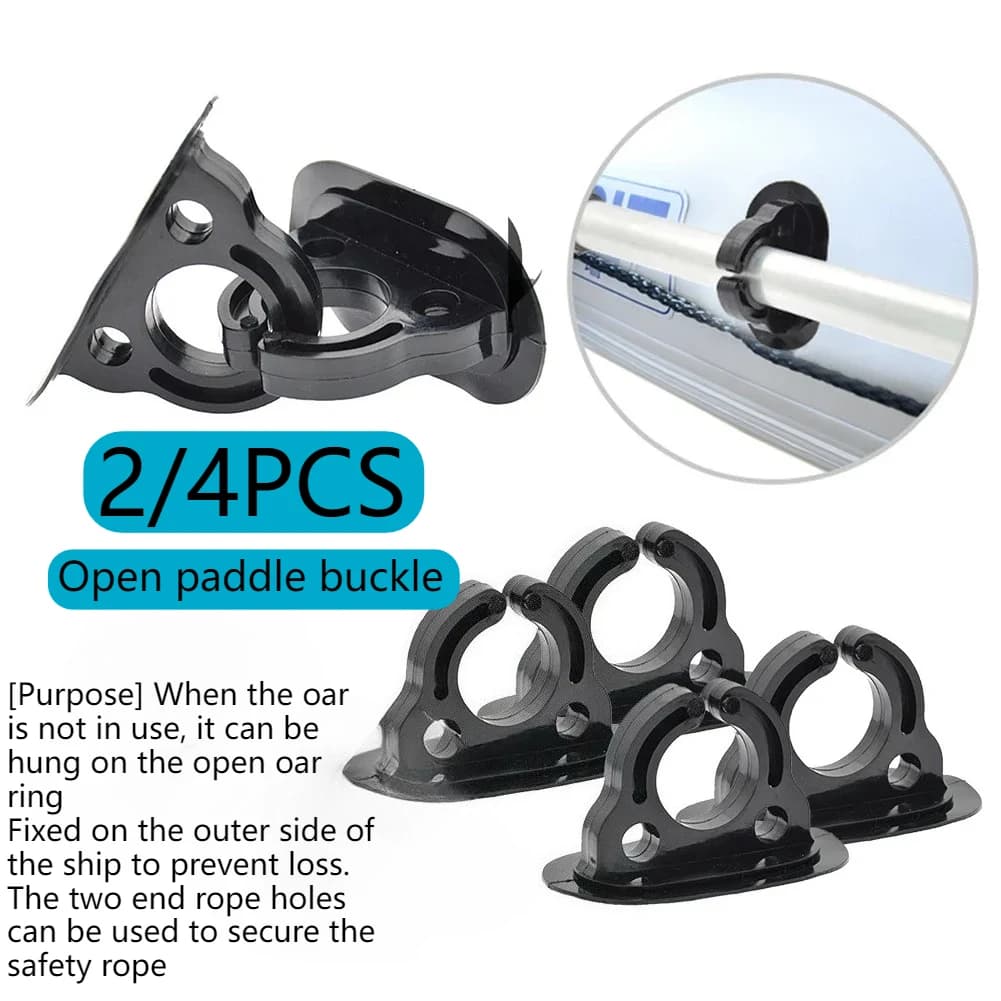 2/4 pezzi nero applicabile per aprire la fibbia per pagaia per kayak, morsetto per supporto per pagaia per gommone in plastica, accessori per kayak