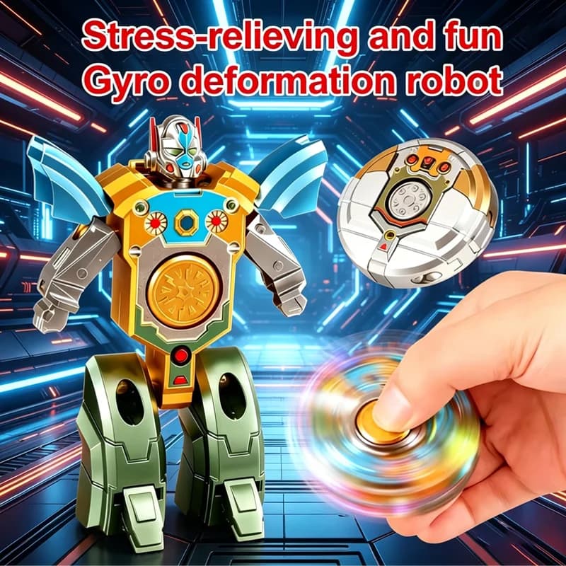 Robot Transformer Finger Spinner Rotante Antistress per Ragazzi e Bambini, Gadget Cool per la Decompressione e la Concentrazione, Fidget Tascabile EDC