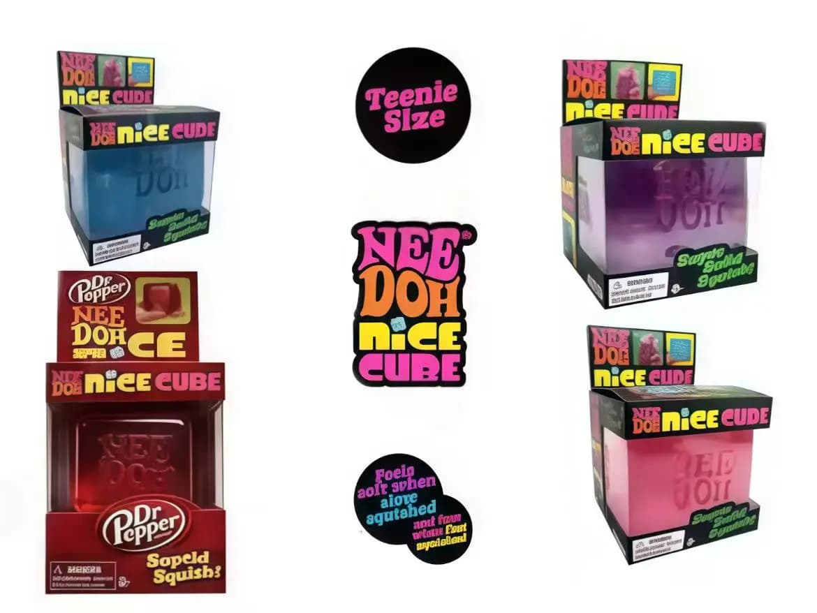 NeeDoh/%! Trending Jellyfish & Cube1 Squish Toy, Soft Jelly Squeeze Stress Relief Fidget Toy!, Sensory NeeDoh for Kids & Adults