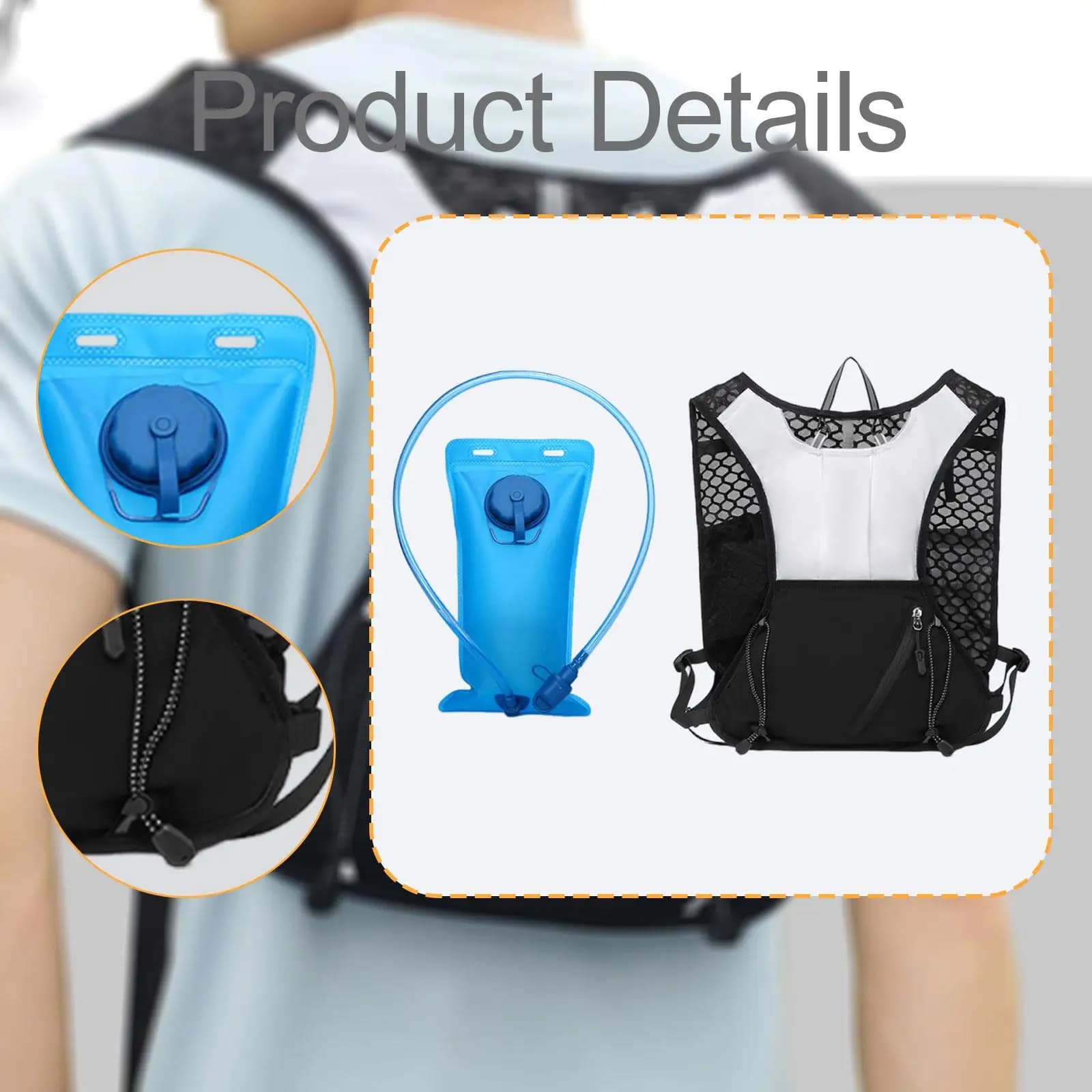 Running backpack in Polyester, Comfortable with Adjustable Buckle, Versatile Marsupio for Camping, Trail, Jogging, Alpinism, Race